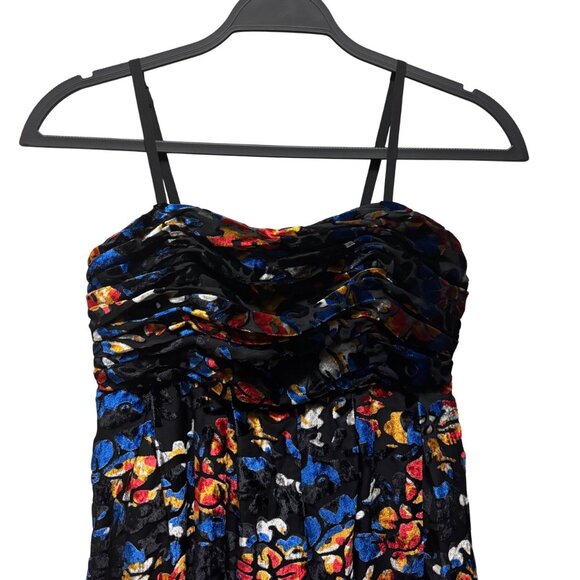 Anthropologie Hutch Velvet Floral Wide-Leg Jumpsuit Size XS Blue Pattern - Picture 4 of 10